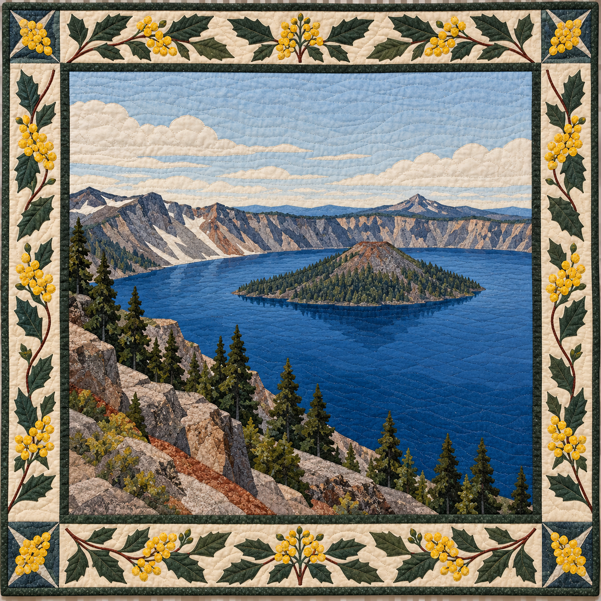 Oregon Oregon Grape Caldera quilt blanket