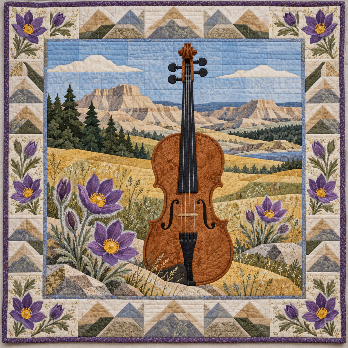 South Dakota Prairie Fiddle quilt blanket