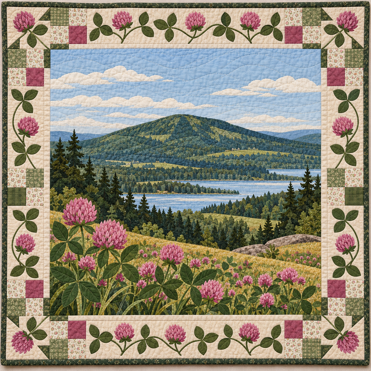 Vermont Clover Woodland Hearth quilt blanket