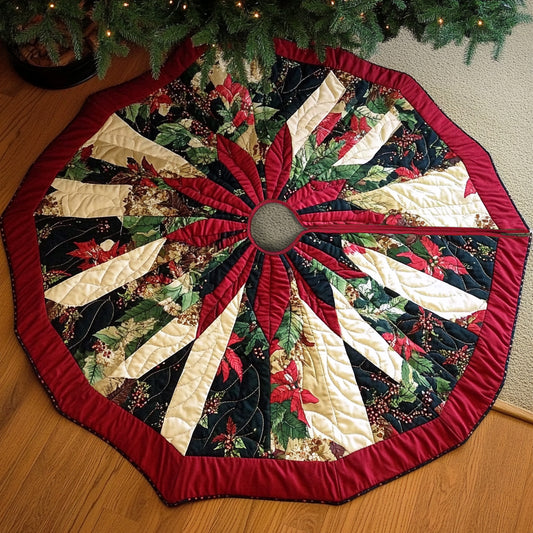 Christmas Poinsettia TL040924441 Quilted Tree Skirt