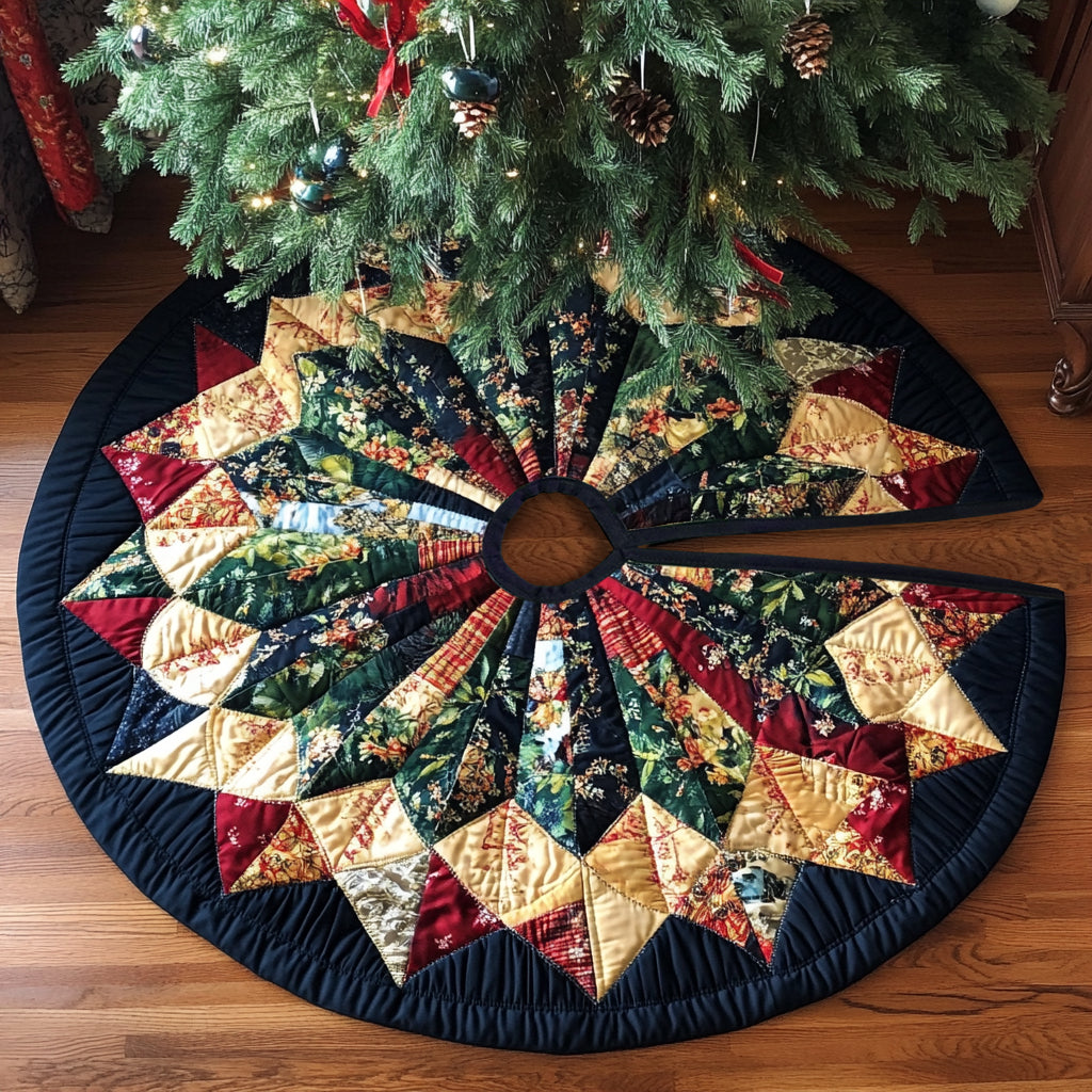 Christmas Flower TL040924445 Quilted Tree Skirt