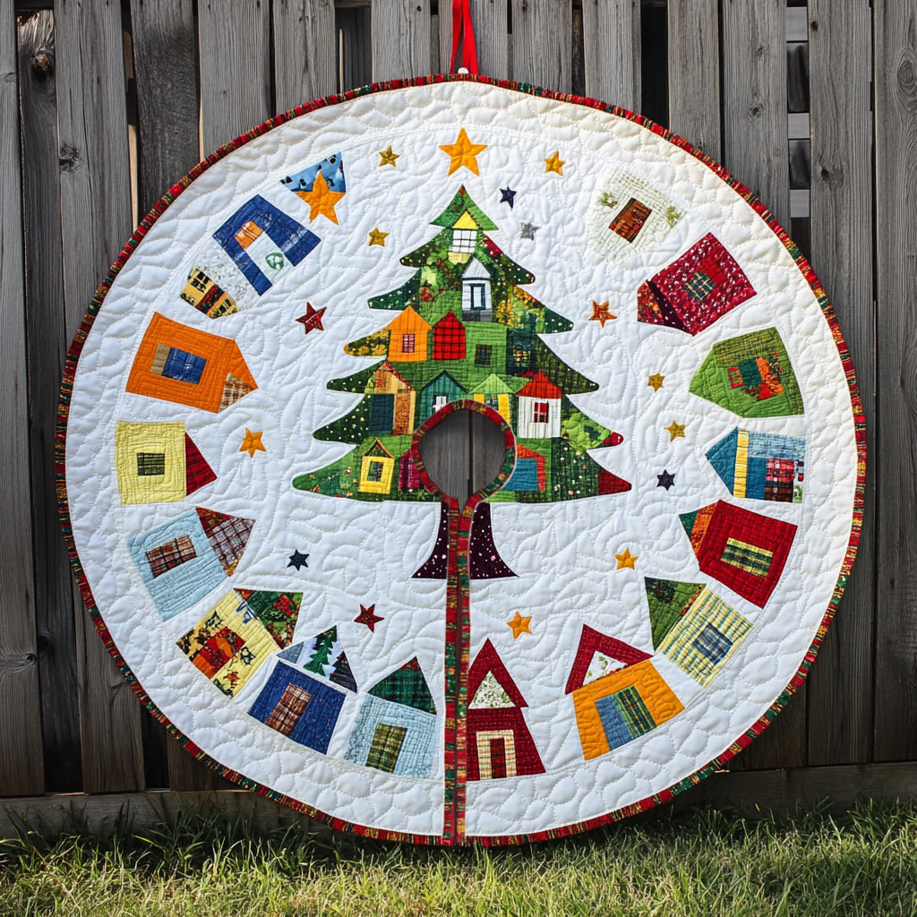 Christmas Houses TL040924452 Quilted Tree Skirt