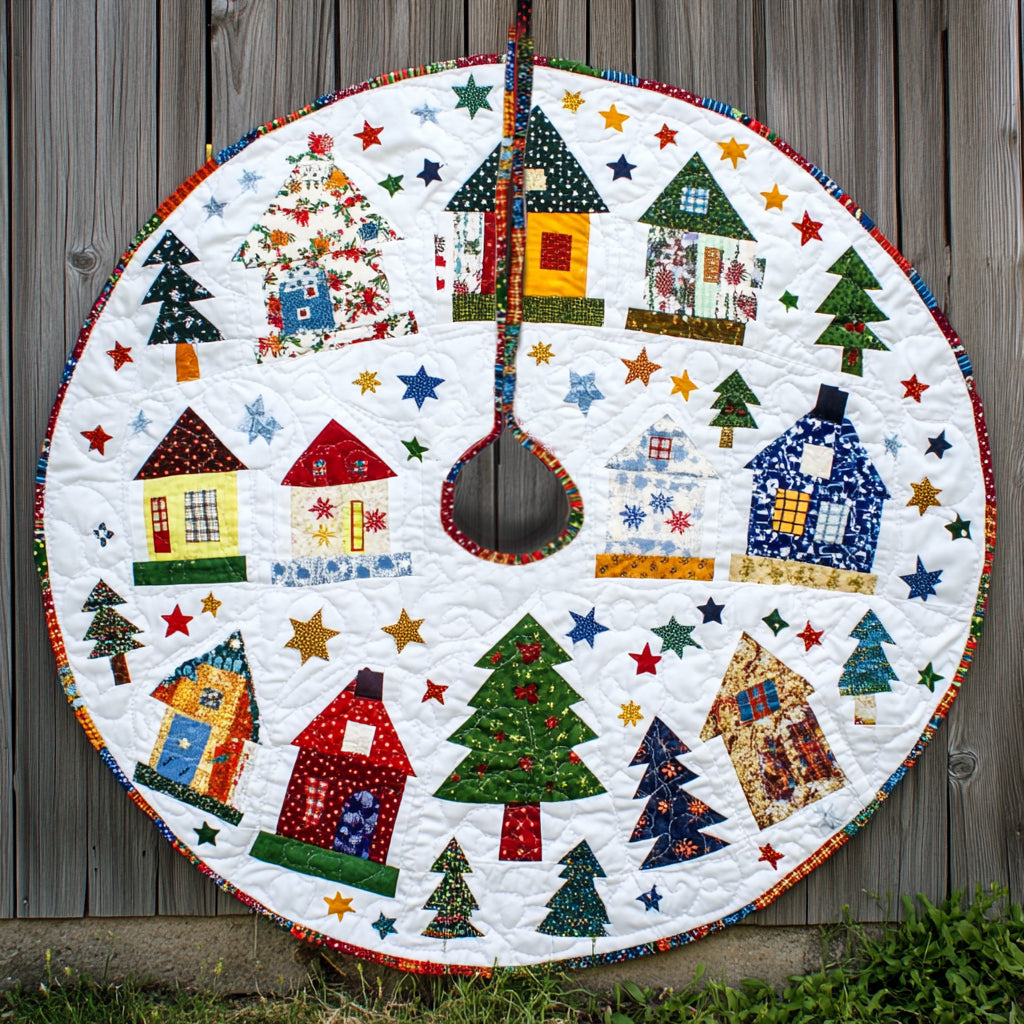 Christmas Houses TL040924453 Quilted Tree Skirt