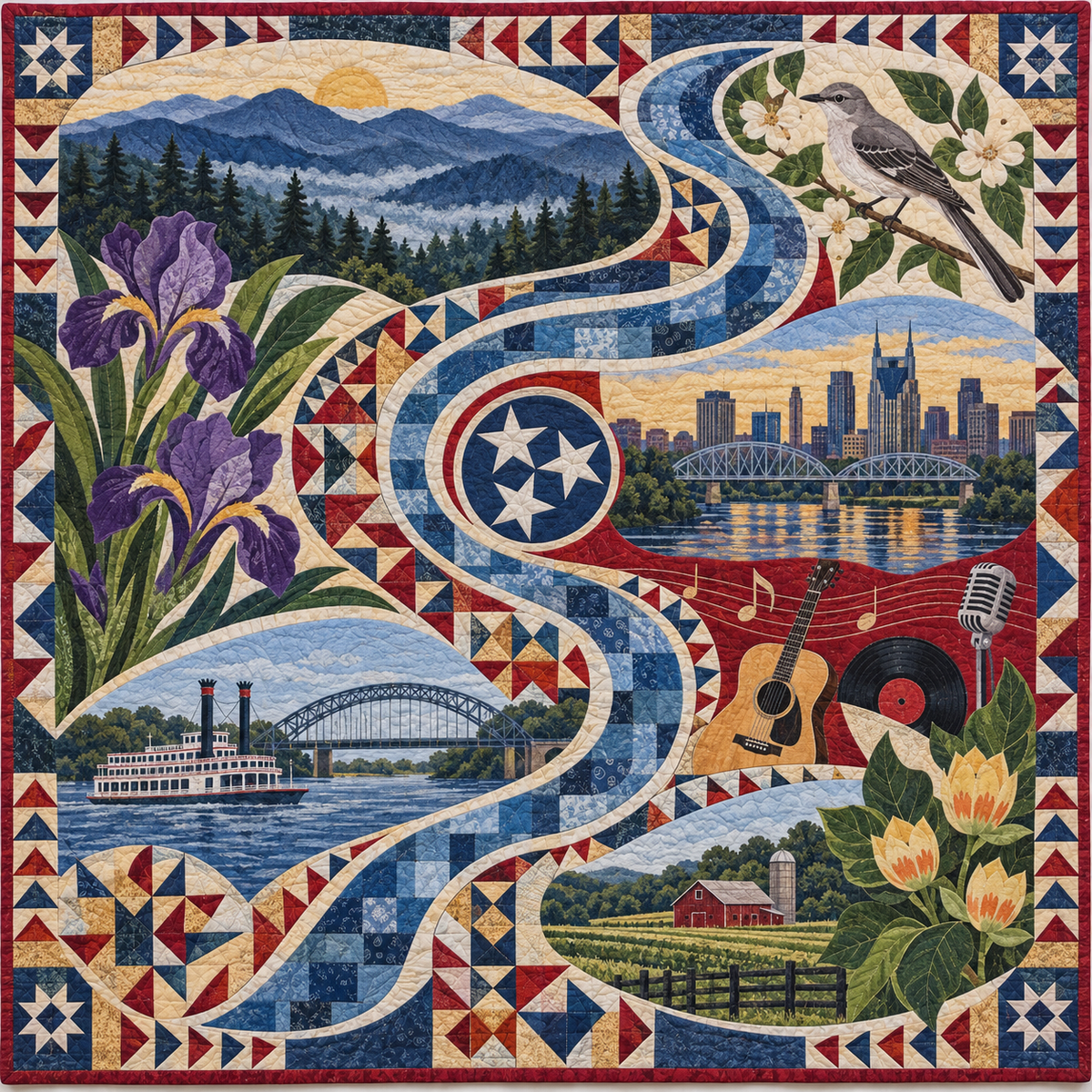 Tennessee River Of Stories TD181026814 Quilt Blanket