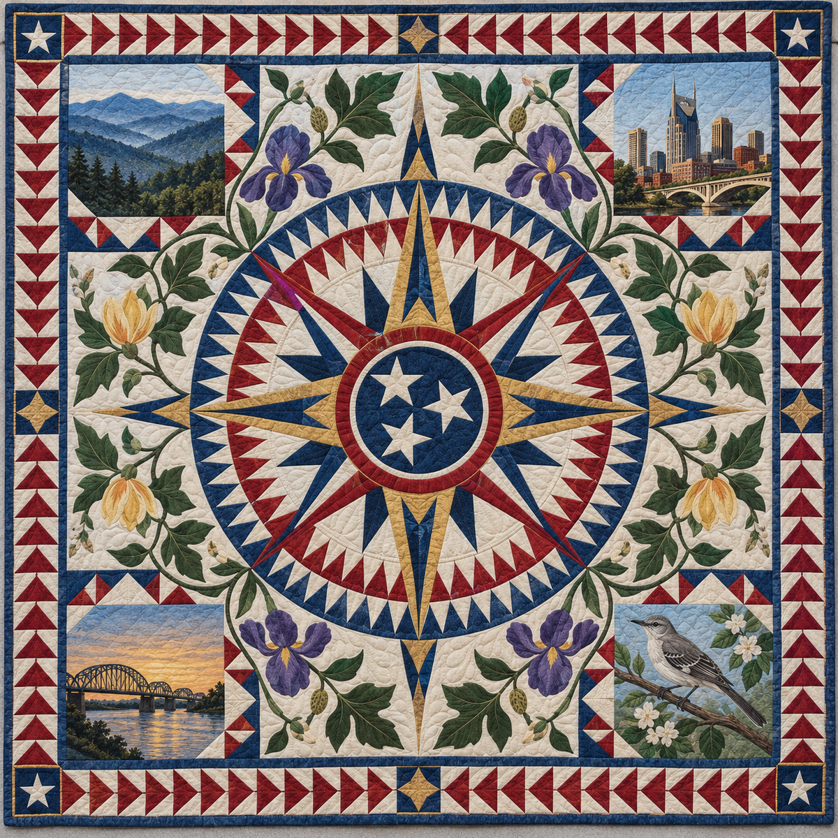Tennessee Radiant Compass TD181026817 Quilt Blanket