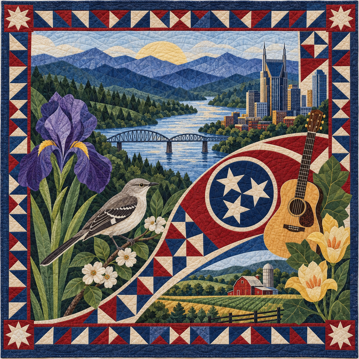 Tennessee Mosaic Horizons TD181026819 Quilt Blanket