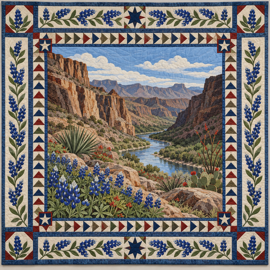 Texas Big Bend Bluebonnet Sky TD1410261127 Quilt Blanket