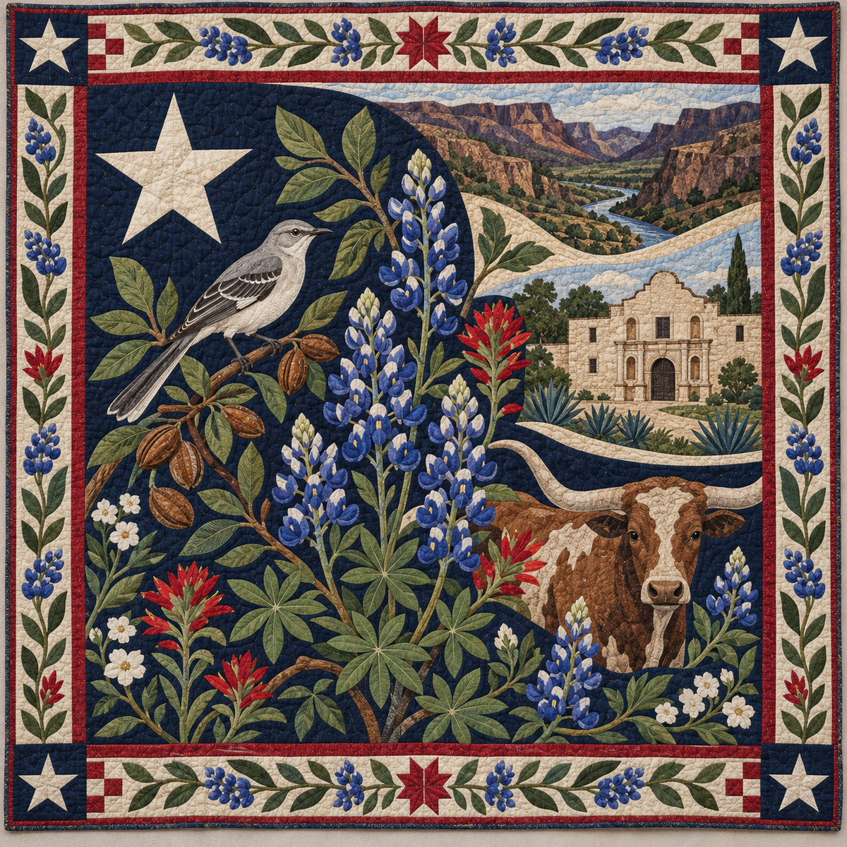 Texas Botanical Heritage TD181026822 Quilt Blanket