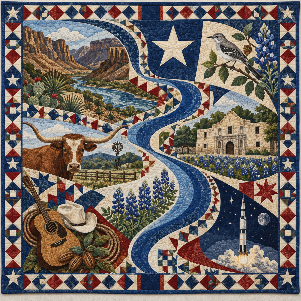 Texas River Of Stories TD181026824 Quilt Blanket