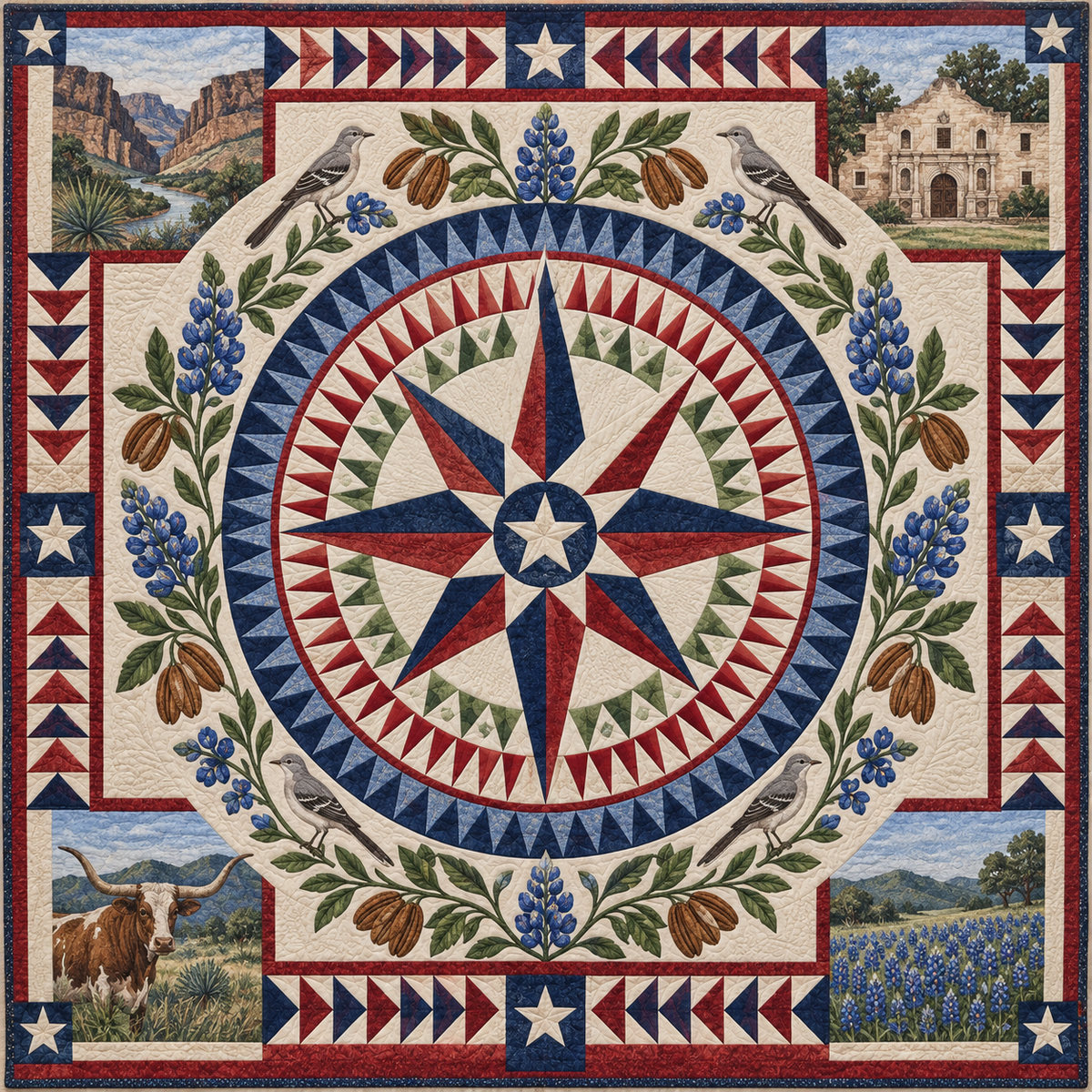 Texas Radiant Compass TD181026827 Quilt Blanket
