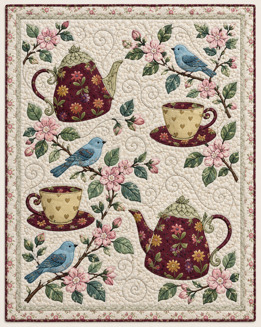 Tea And Songbirds TD101026509 Quilt Blanket