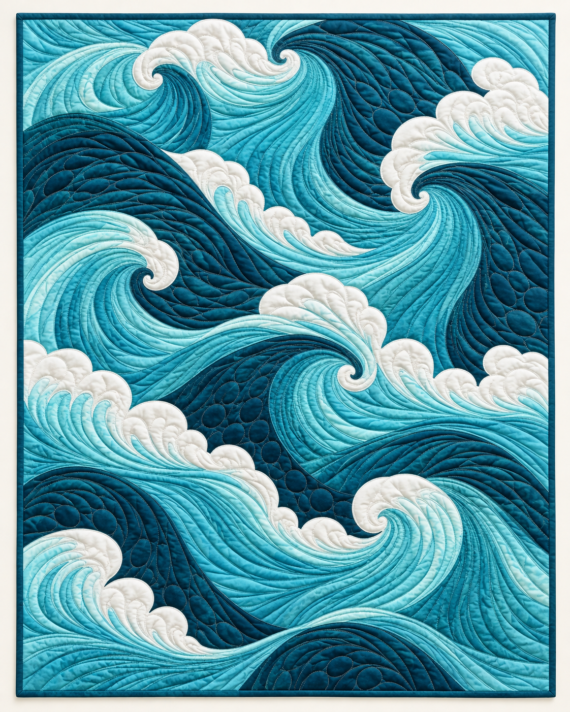 Turquoise Rolling Waves TD101026522 Quilt Blanket