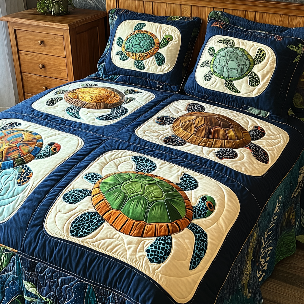 Turtle TAI041124270 Quilt Bedding Set