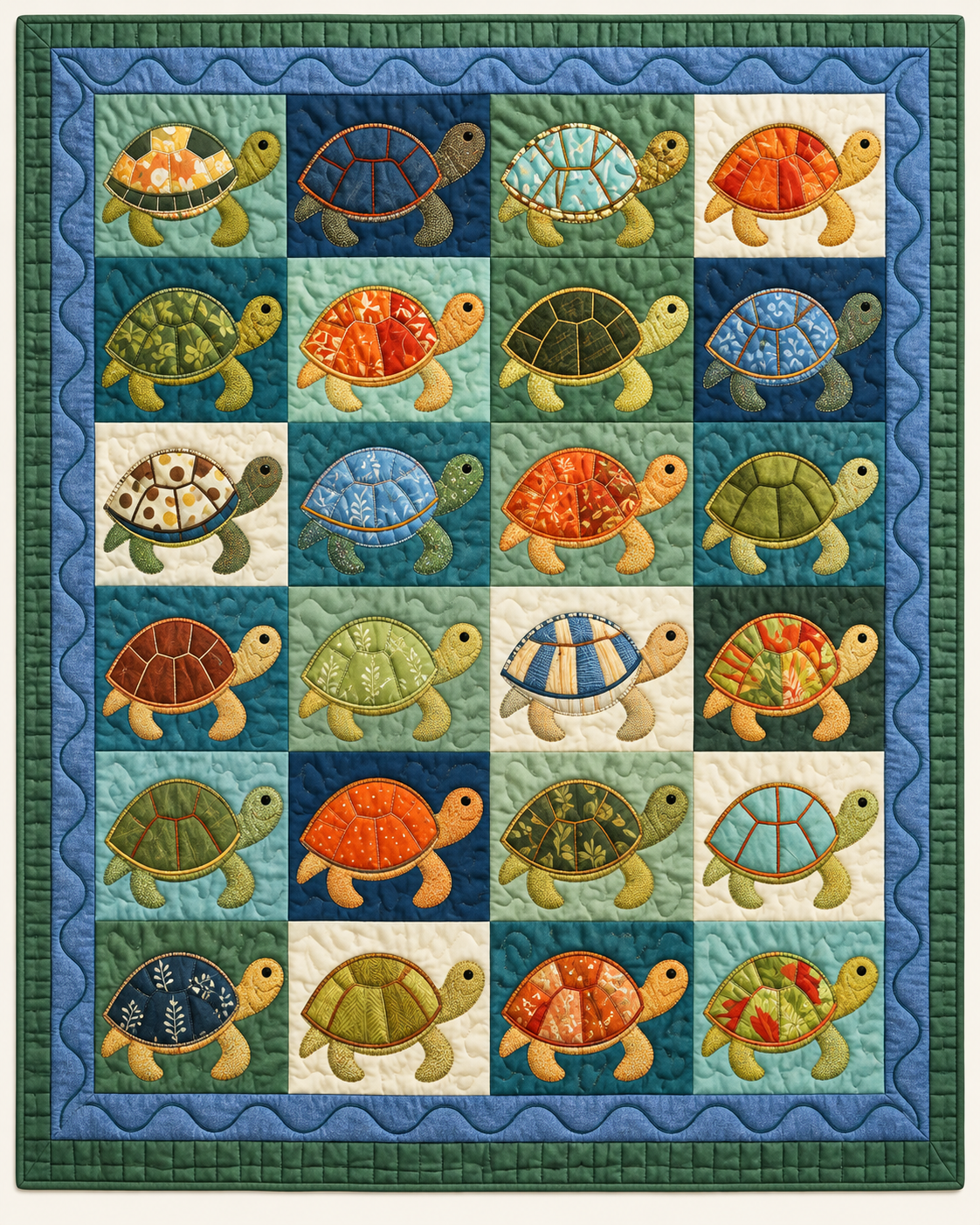 Turtle Block TD101026523 Quilt Blanket