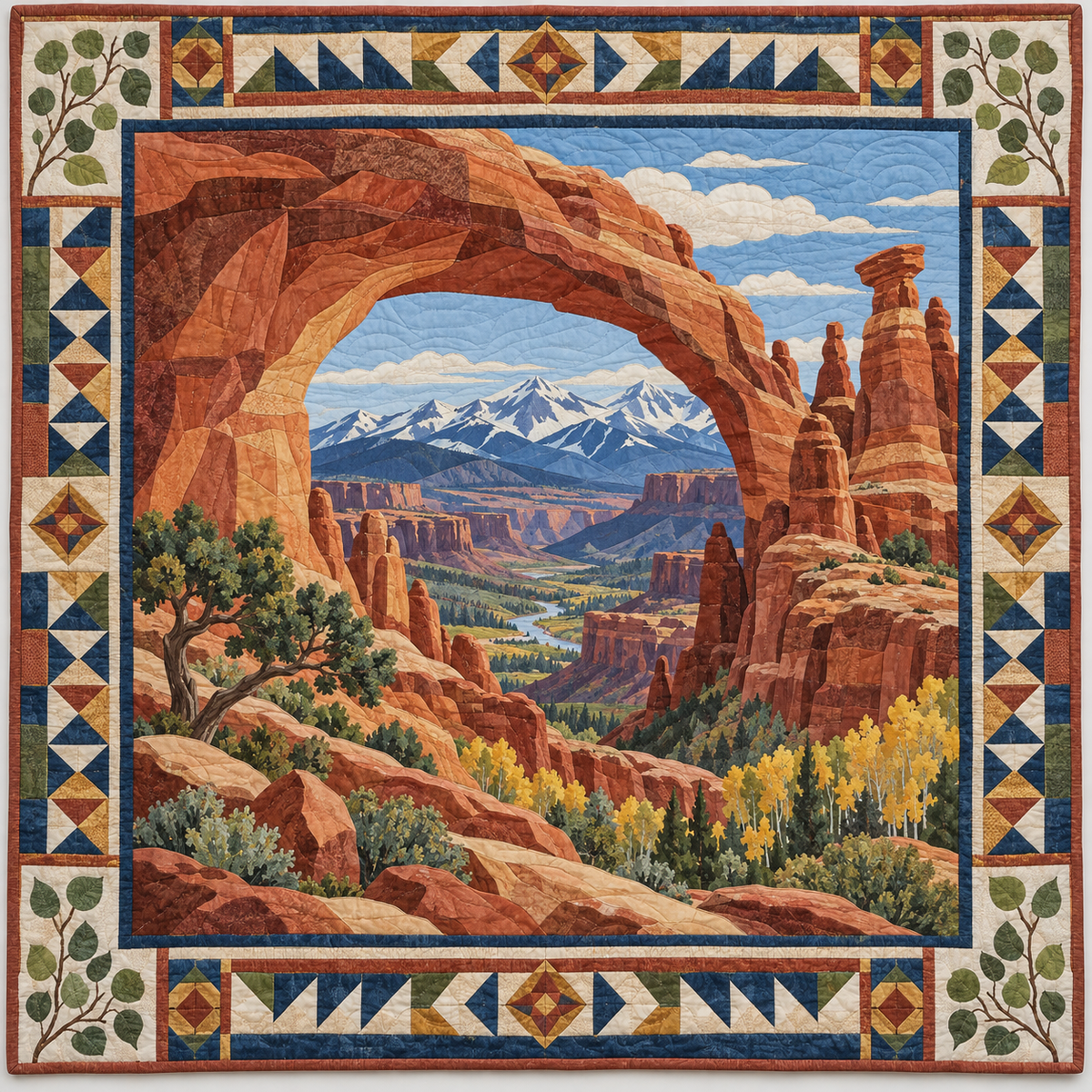 Utah Sandstone Cathedral TD1410261130 Quilt Blanket