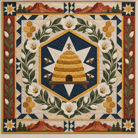 Utah Beehive And Sego Lily TD1410261131 Quilt Blanket