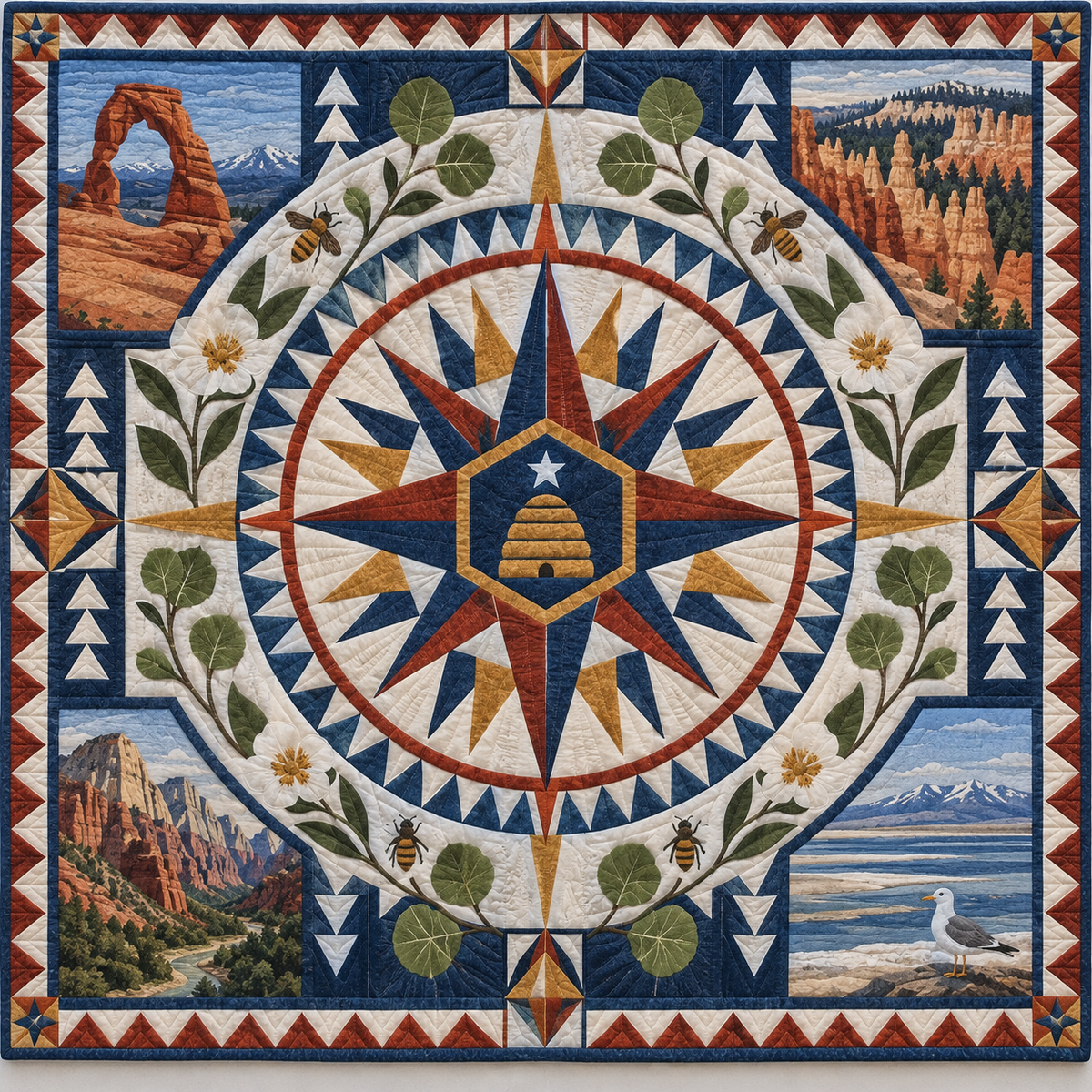 Utah Radiant Compass TD181026837 Quilt Blanket