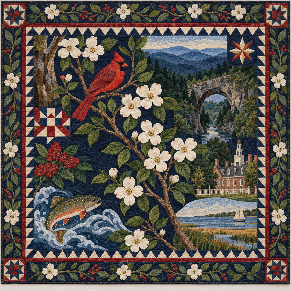 Virginia Botanical Heritage TD181026842 Quilt Blanket