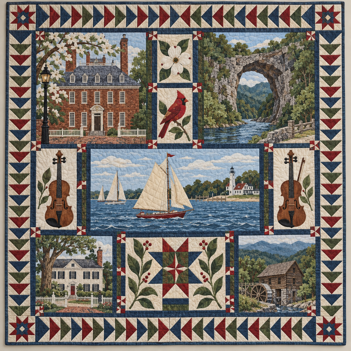 Virginia Tidewater To Mountain Music TD1410261135 Quilt Blanket