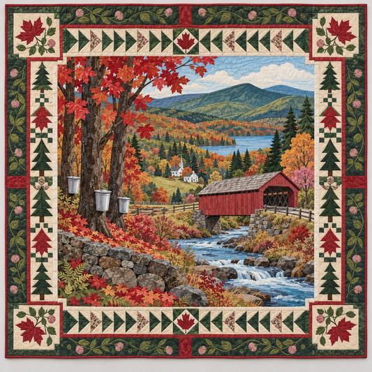 Vermont Green Mountain Sugar Season TD1410261136 Quilt Blanket