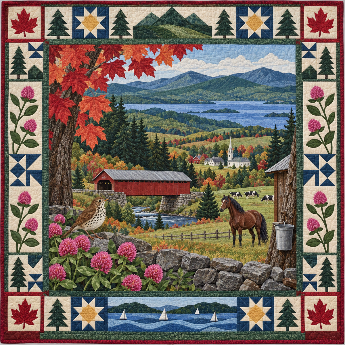 Vermont Landscape Tapestry TD181026851 Quilt Blanket