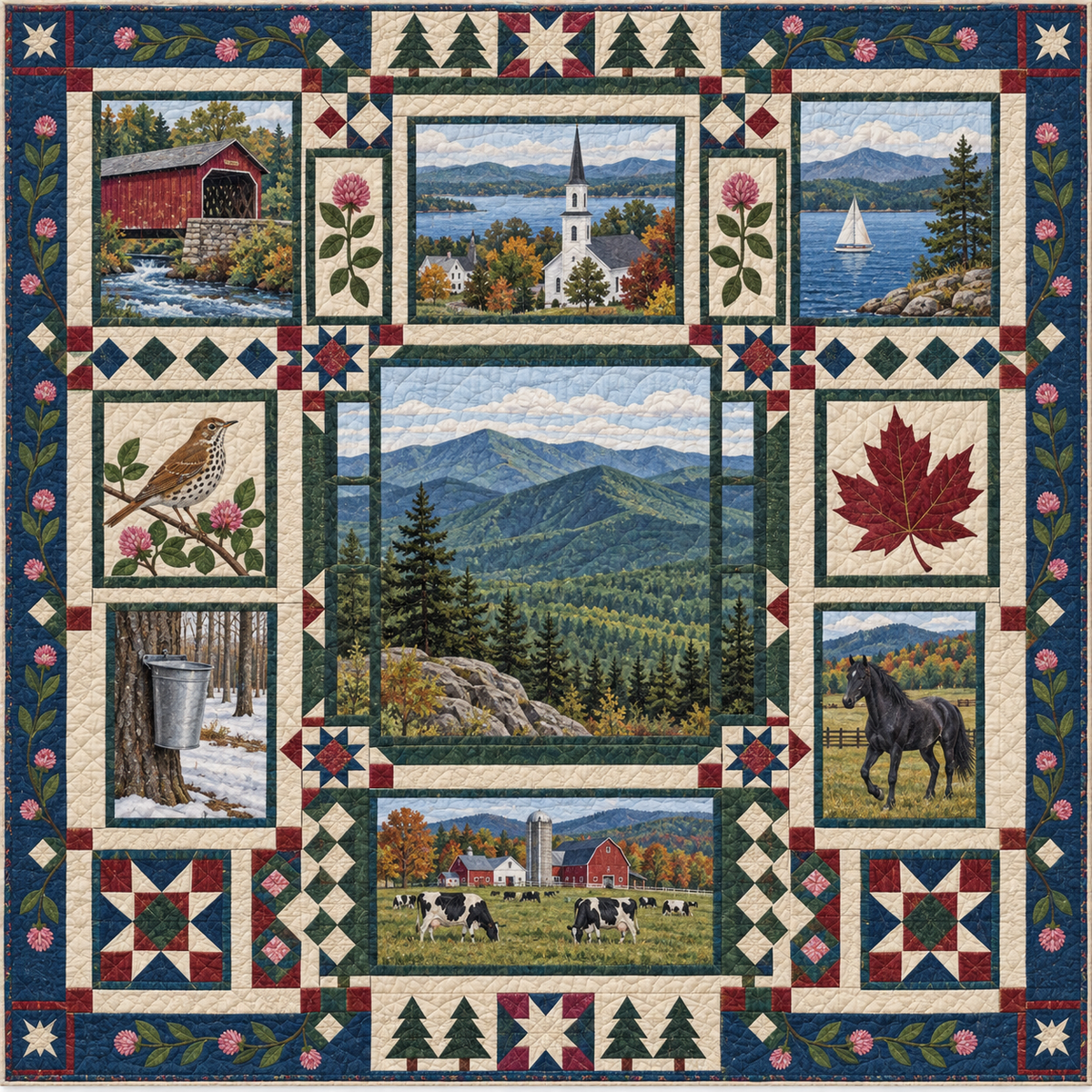 Vermont Landmark Windows TD181026853 Quilt Blanket
