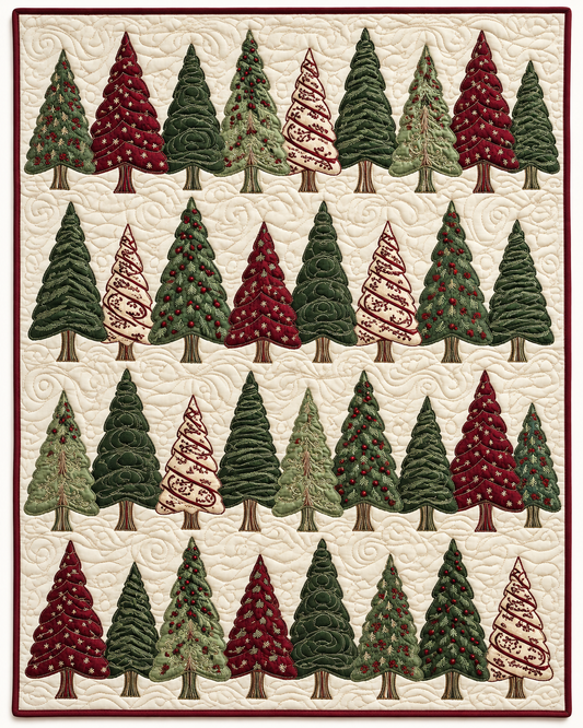 Vintage Christmas Forest TD101026528 Quilt Blanket