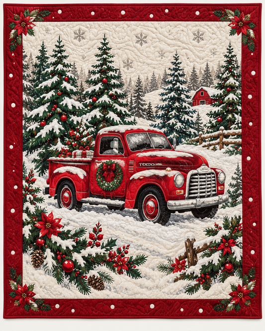 Vintage Christmas Pickup TD101026529 Quilt Blanket