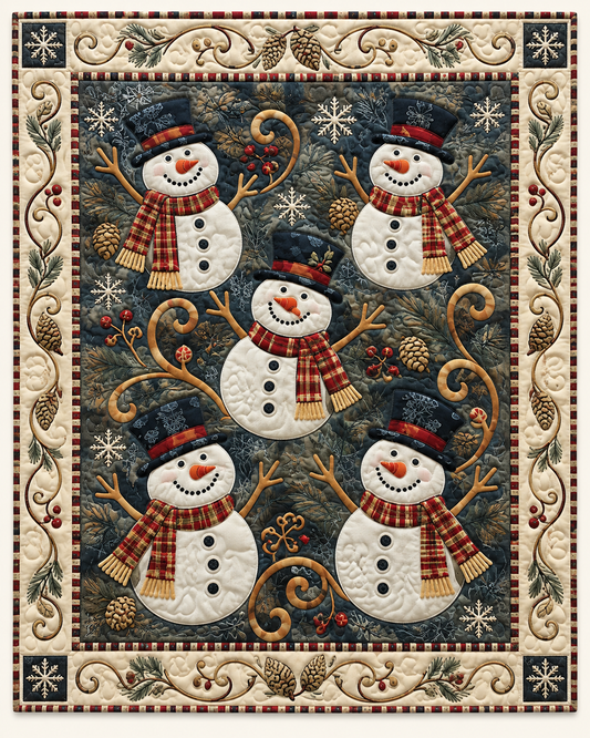 Vintage Snowman Parade TD101026534 Quilt Blanket
