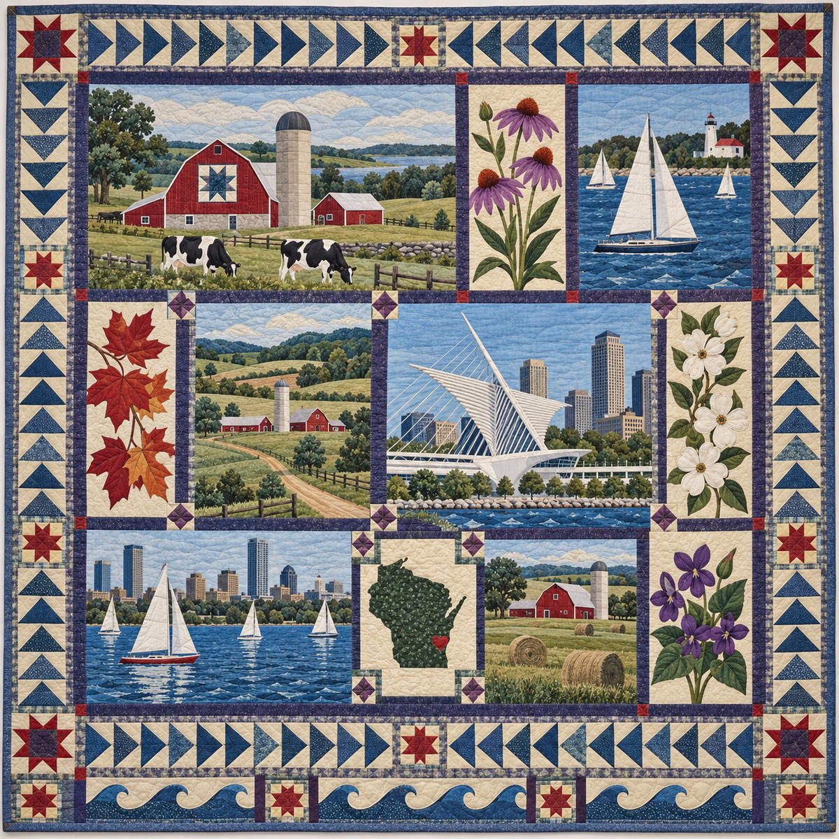 Wisconsin Dairyland And Harbor Craft TD1410261144 Quilt Blanket