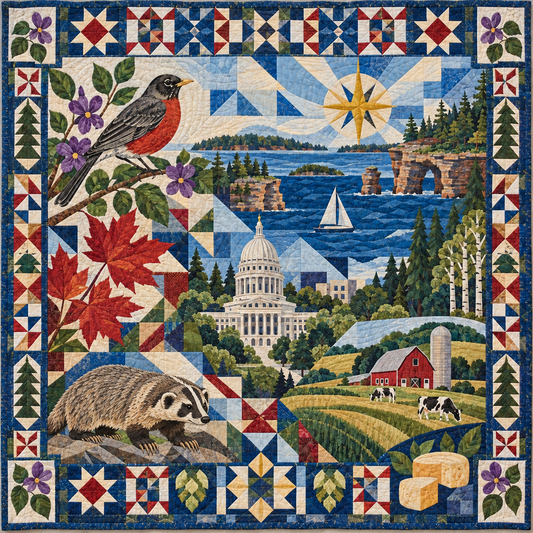 Wisconsin Mosaic Horizons TD181026879 Quilt Blanket