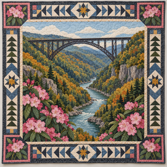 West Virginia New River Gorge Tapestry TD1410261145 Quilt Blanket