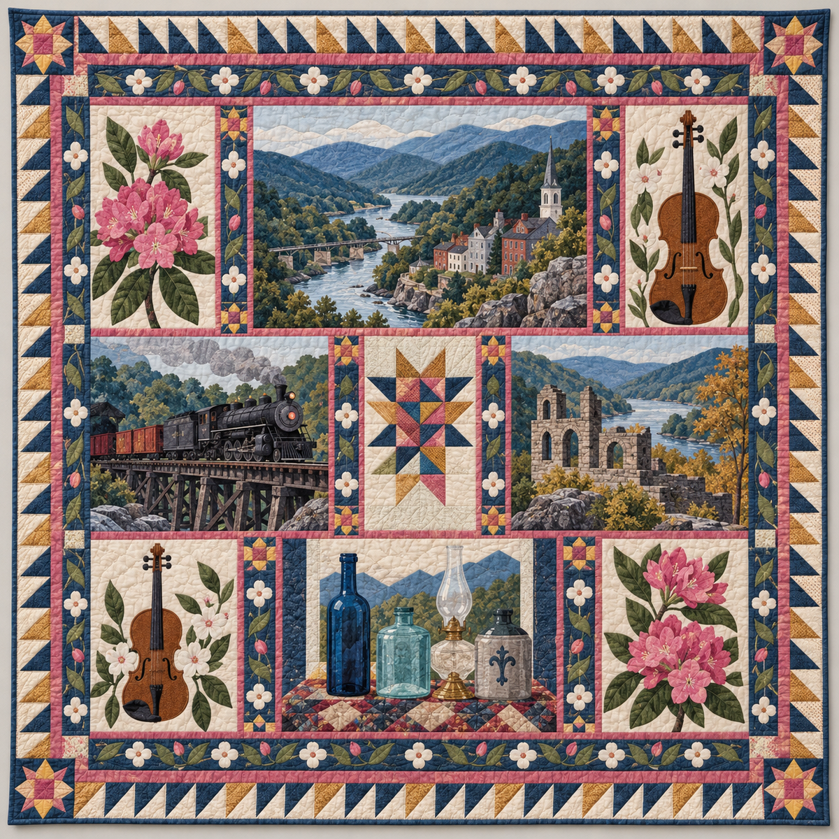 West Virginia Mountain Hands TD1410261147 Quilt Blanket
