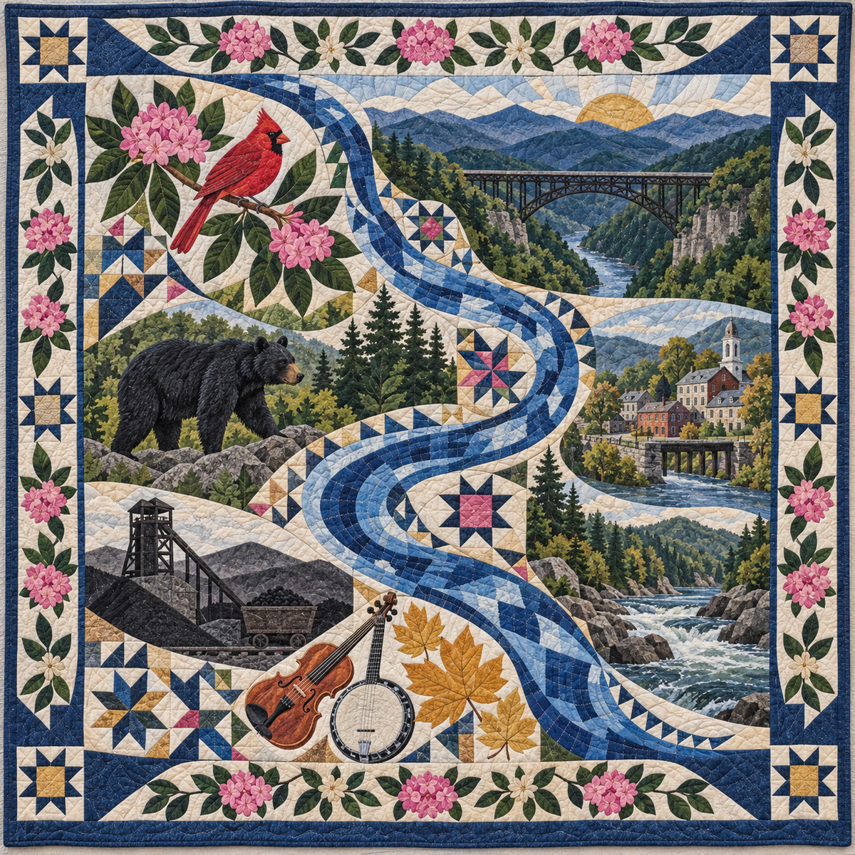 West Virginia River Of Stories TD181026884 Quilt Blanket
