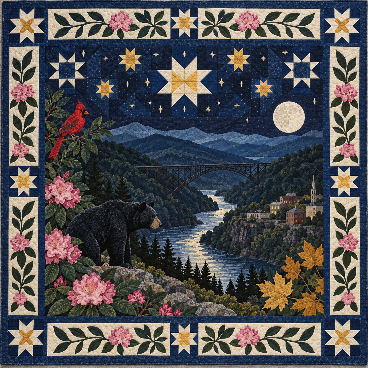 West Virginia Night Garden TD181026885 Quilt Blanket
