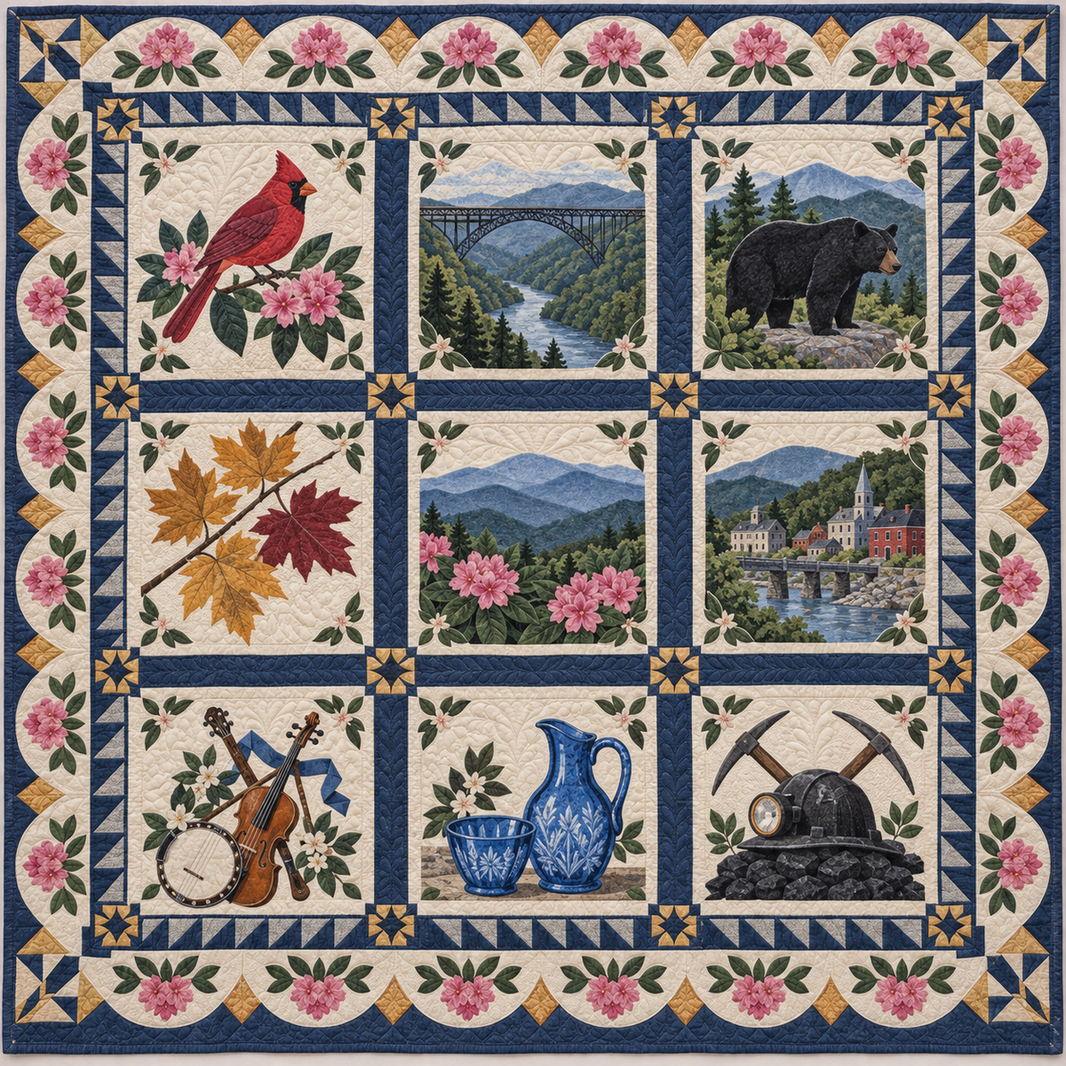 West Virginia Heritage Album TD181026886 Quilt Blanket