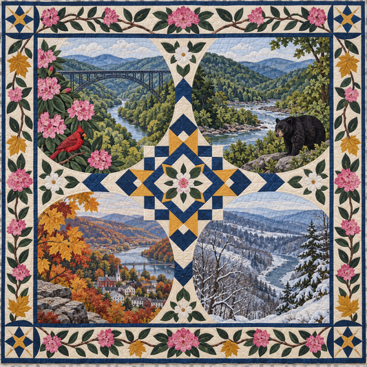 West Virginia Four Seasons TD181026888 Quilt Blanket