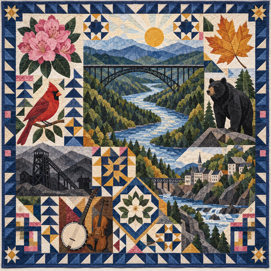 West Virginia Mosaic Horizons TD181026889 Quilt Blanket