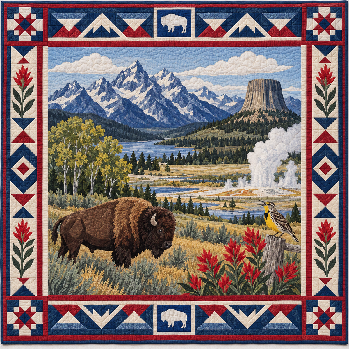 Wyoming Landscape Tapestry TD181026891 Quilt Blanket