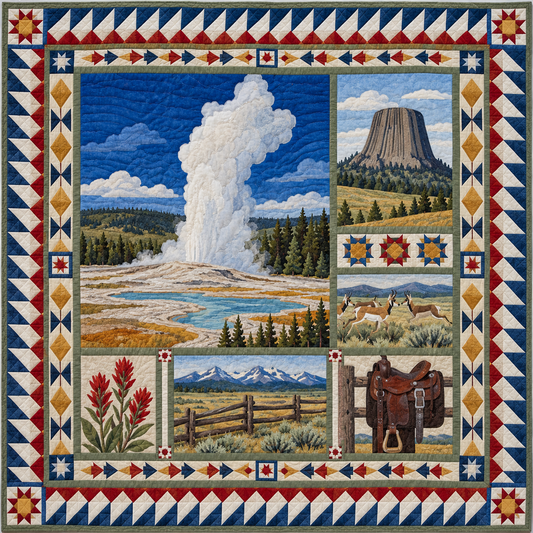 Wyoming Geyser And Prairie Trails TD1410261150 Quilt Blanket