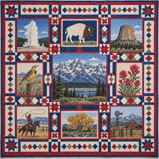 Wyoming Landmark Windows TD181026893 Quilt Blanket