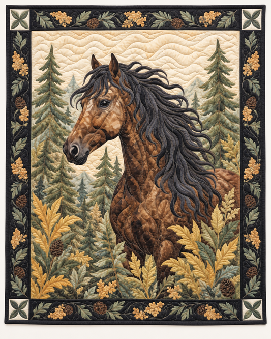Wild Horse In the Pines TD101026552 Quilt Blanket