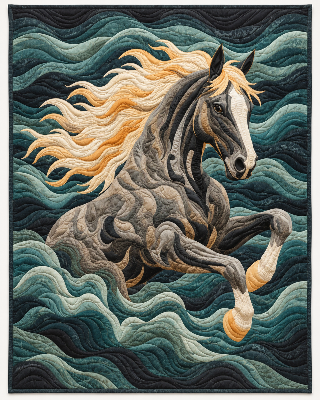 Windblown Gray Stallion TD101026553 Quilt Blanket