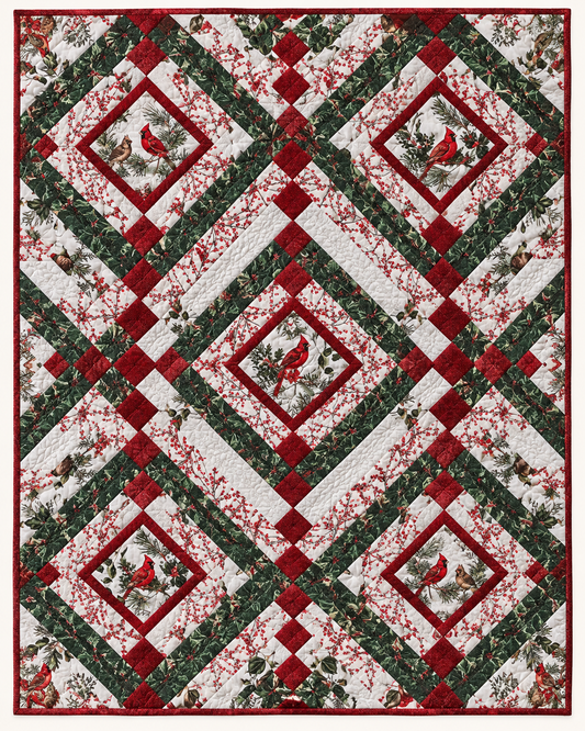 Winter Cardinal Diamonds TD101026556 Quilt Blanket