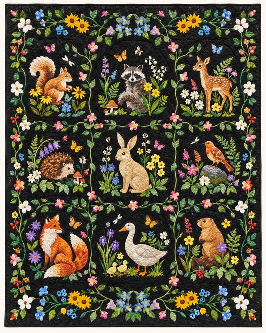Woodland Animal Garden TD101026560 Quilt Blanket