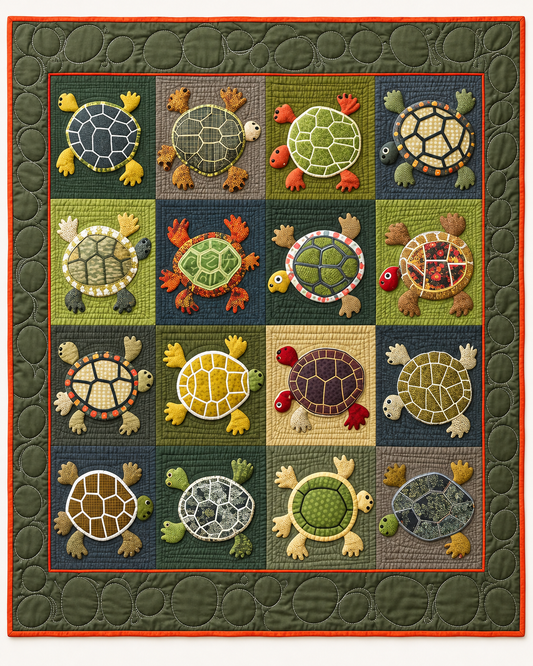 Woodland Turtle Blocks TD101026565 Quilt Blanket
