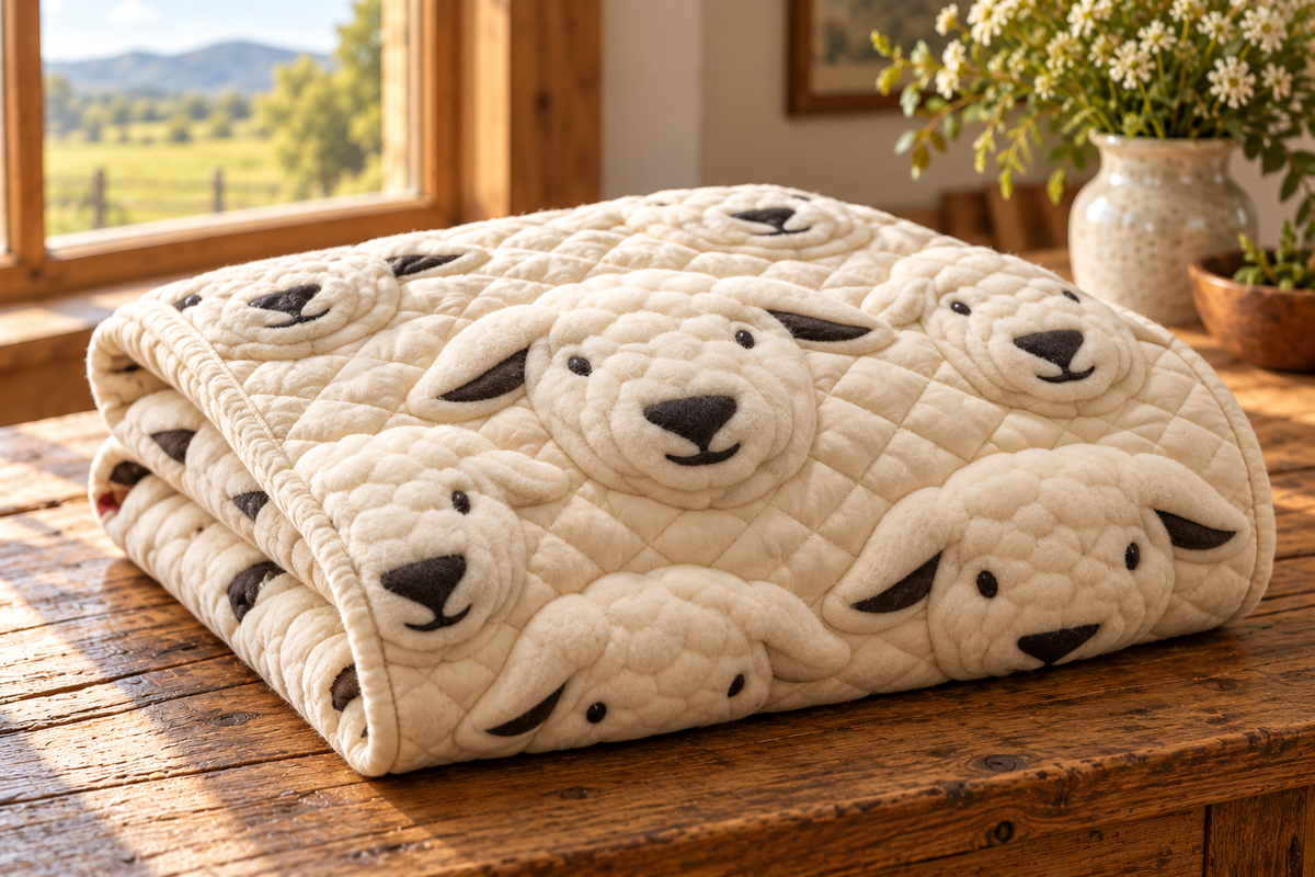 Sheep BL10112316 Quilt Blanket — folded quilt mockup