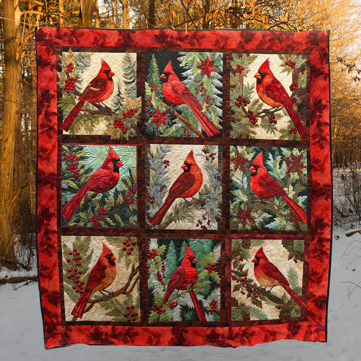 Cardinal Christmas HM05102303 Quilt Blanket