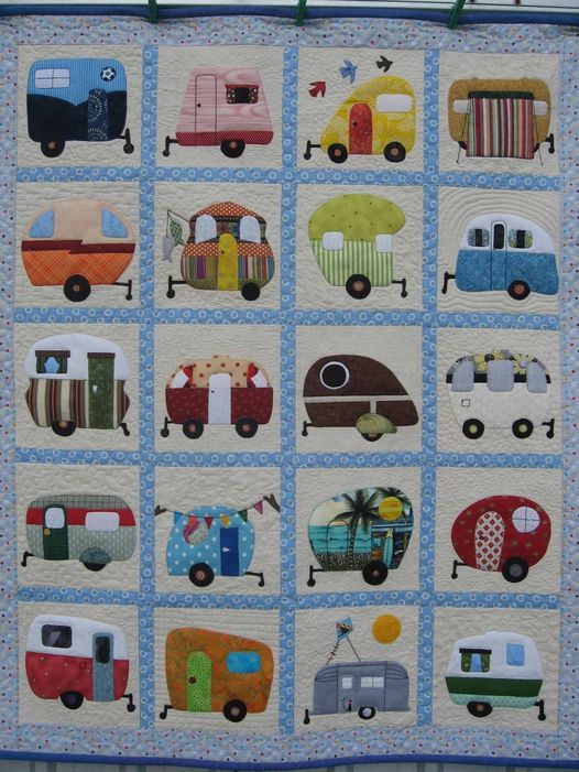 Retro Caravan CL120610 Quilt Blanket