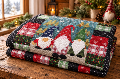 Christmas Gnome CLM0111068 Art Quilt — folded quilt mockup